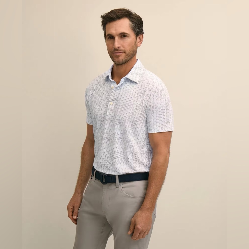 Brooks Brothers Performance Series White/gray Polo L